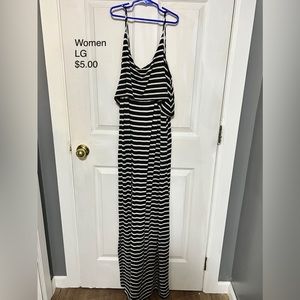 Black and white thin strap dress